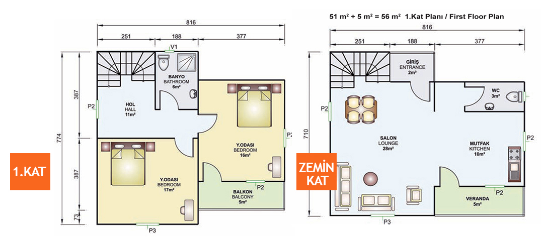 Kayseri Anahtar Teslim Prefabrik 105 mt 5 Kayseri Anahtar Teslim Prefabrik 105 mt - Görsel 3
