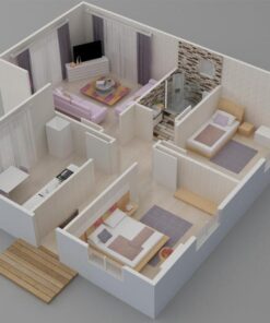 Kayseri Prefabrik 77 mt 7 77 mt2 prefabrik ev plan2